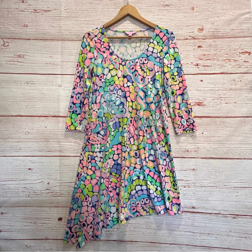 Lilly Pulitzer Ariana Asymmetrical Swing Dress in Multi Gypsy Jungle Sz S - Picture 6 of 14